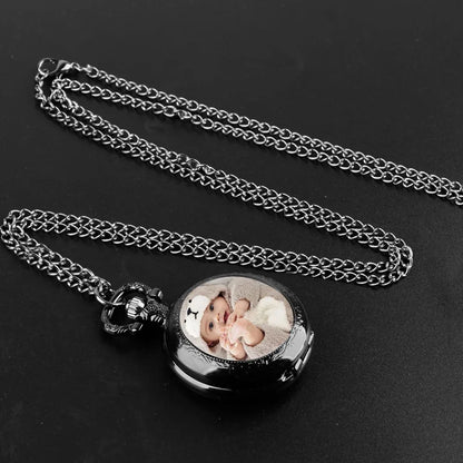 Custom Picture Unique Creative Quartz Pocket Watches Necklace Accessory Chain Clock Kids Souvenir Best Gifts For Women Men