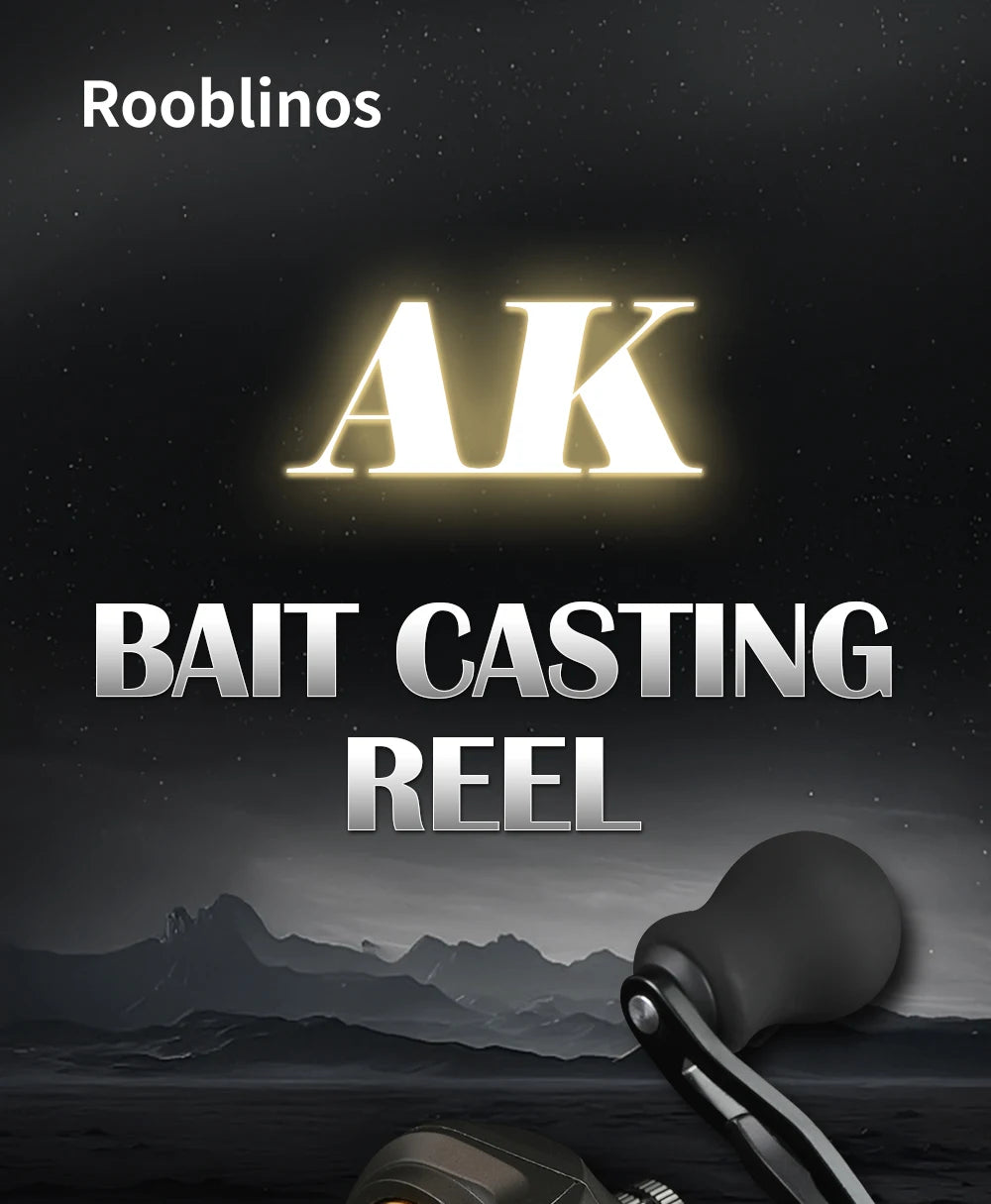 Rooblinos AK Series,7.2:1 Gear Ratio,2+1 Ball Bearing,18LB Max Drag,Baitcasting Reel,For Freshwater Saltwater