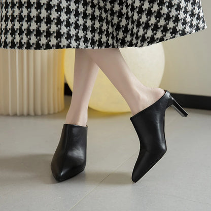 2022 Spring Summer Women Designer Shoes Pointed Toe Mules Slippers Ladies Luxury Brand High Heel Sandals