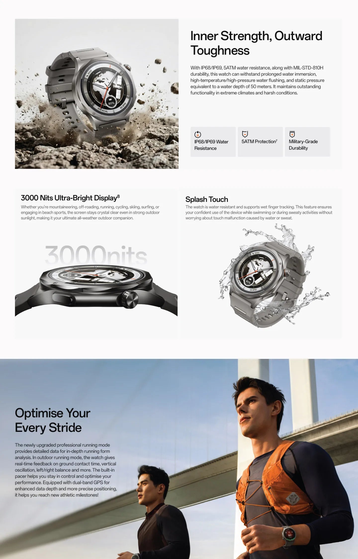 [New Arrival] Global Version Smartwatch OPPO Watch X3 Snapdragon W5 Up to 16 Days of Battery Life AMOLED Display NFC IP68