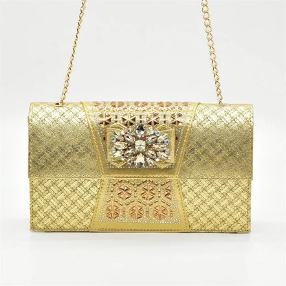 New Arrival African Shoes and Bags Sets Decorated with Rhinestone Women Shoe Size 43 Shoes for Women 2025 Designer Luxury