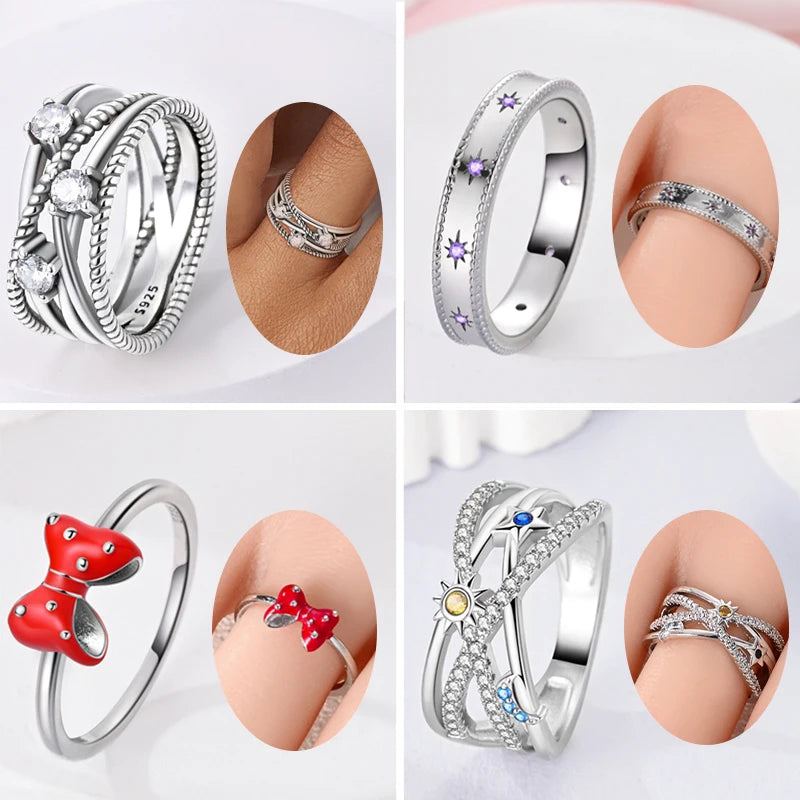 2026 New 925 Sterling Silver Rings Zircon Sparkling CZ Rings Rings For Women Original Wedding Fine Jewelry Accessories Gifts