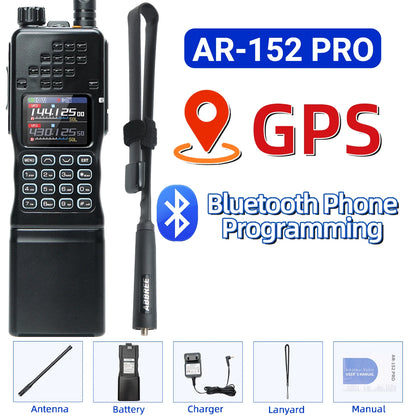 Baofeng AR-152 Pro GPS Walkie Talkie Two Way Radio 12000mAh Battery Tactial 50KM Long Range AN PRC-152 Multi Band Transceiver