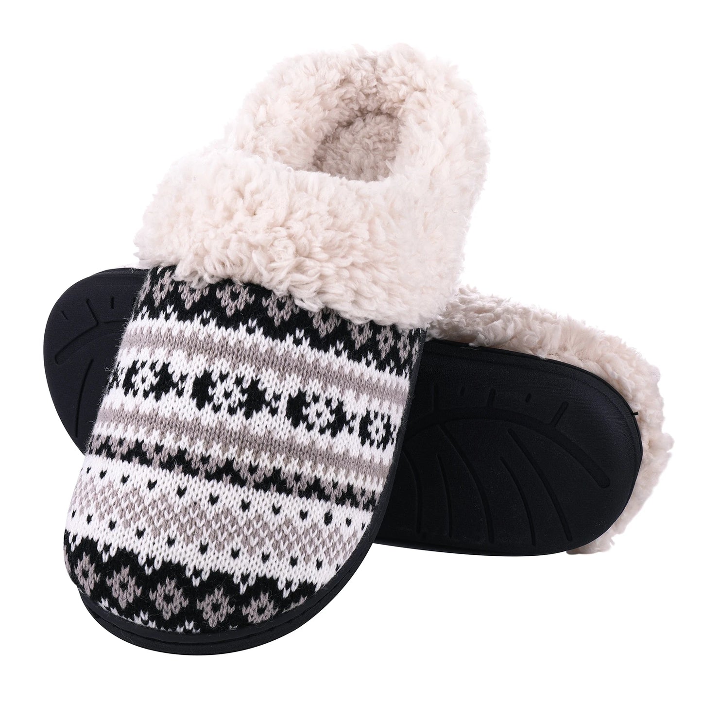 Comwarm Winter Warm Cotton Slippers For Women Men Flats Soft Non-slip Fluffy Shoes Design Slides Couple Indoor House Slippers