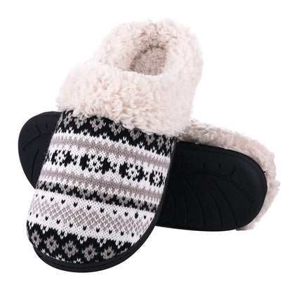 Comwarm Winter Warm Cotton Slippers For Women Men Flats Soft Non-slip Fluffy Shoes Design Slides Couple Indoor House Slippers