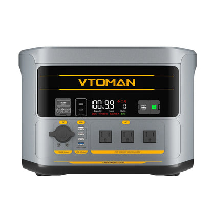 VTOMAN FlashSpeed 2400 Portable Power Station 2400W 1408Wh LiFePO4 Battery UPS Uninterruptible Power Supply,Max 600W Solar Input, Expandable to 2688Wh, 12 Devices Output, Car Jump Starter for Camping Home Emergency Backup Pow