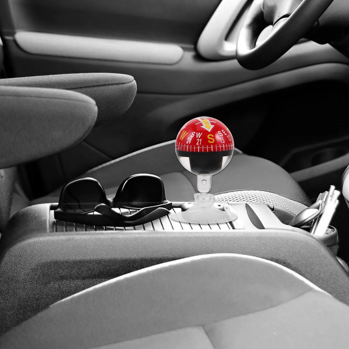 High Precision Portable Car Compass with 38Mm Suction Cup for Dashboard Windshield Mount Suitable for Auto Marine Hiking