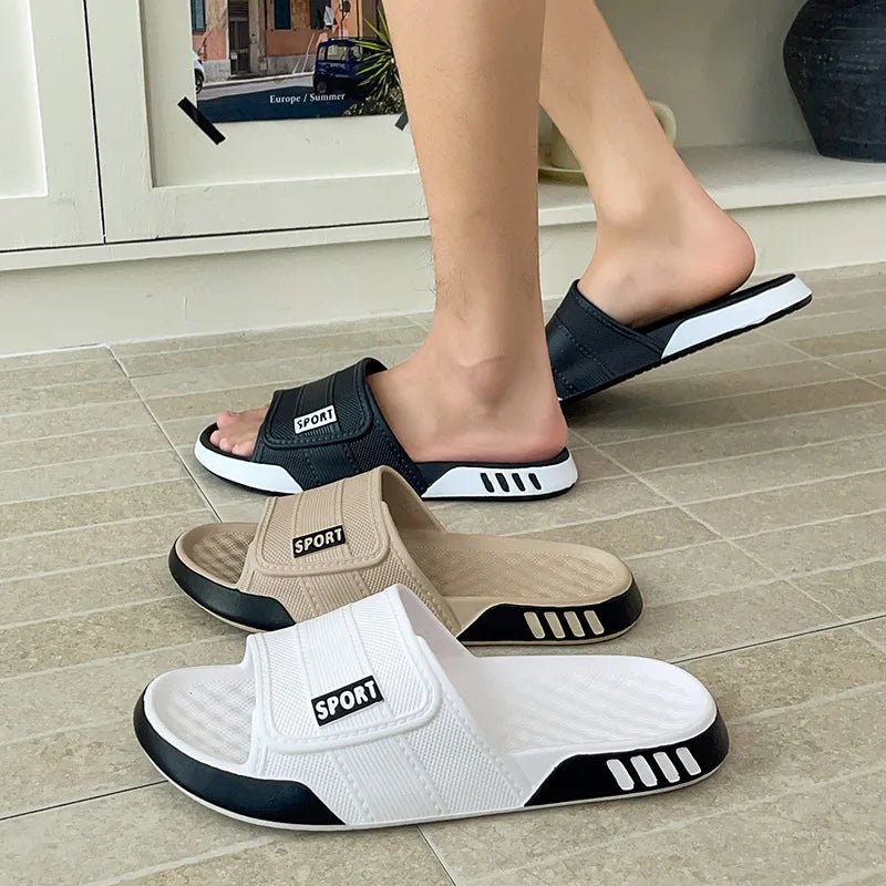 Big Size 40-47 Soft Bottom Sports Eva Slippers Men's Summer Fashion Indoor Outdoor Home Shallow Slippers Man Streetwear Sandals