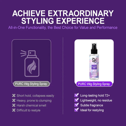 PURC Argan Oil Wig Hair Styling Spray for Women 450° Heat Protection Keratin Smooth Shiny Hair Treatment Hair Care 100ml