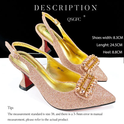 QUEENA YAN INS-Inspired Elegant Women’s High Heels and Bag African Wedding Party Shoes and Bag–Fashionistas Exclusive Products