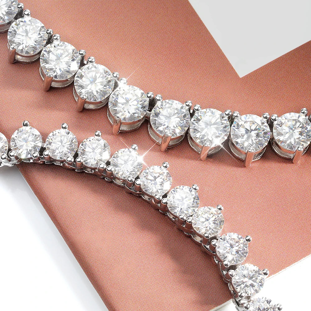 Serenity Three-claw D Color Moissanite Tennis Necklace For Women Man 100% S925 Sterling Silver Sparkling Lab Diamond Neck Chain