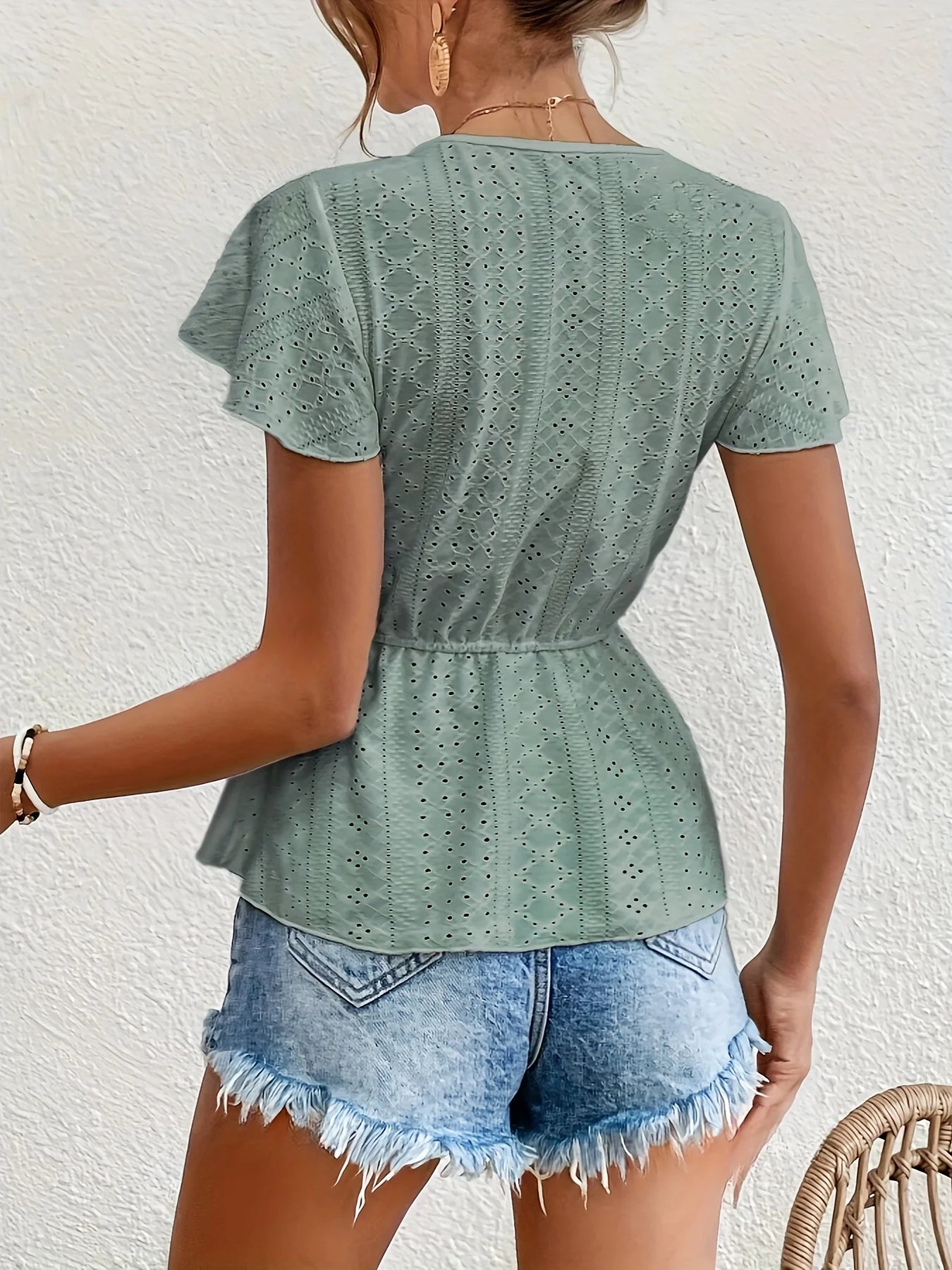 Elegant French Style Women's Top Ruffle Collar Splice T-shirt with Lace Trim Pleated Skirt Matching Floral Print Casual Wear
