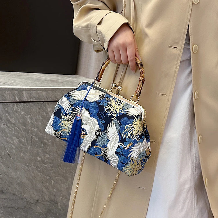 Luxury Evening Clutch Bag For Women Bride Wedding Clutch Purse Chain Shoulder Bags Small Party Handbag Rattan Handle Handle Tote