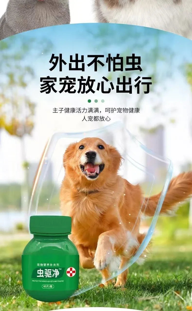 Deworming for pet cats and dogs can eliminate Torreya caris roundworms, nematodes, fleas and lice both inside and out