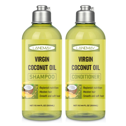 Virgin Coconut Oil Shampoo & Conditioner Set – Deep Moisturizing for All Hair Types Transform dry, dull hair into soft.