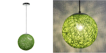Nordic Hand-woven Rattan Pendant Lights Ceiling Chandelier Modern Hanging Lamps Restaurant Living Room Kitchen Lighting Fixtures