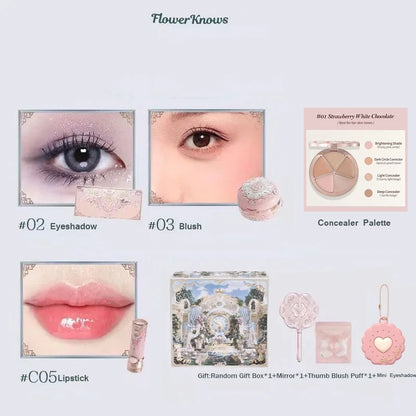 Flowerknows Butterfly Cloud Collar Collection Gift Set Makeup Kit Blush Lipstick Eyeshadow Palette All In One Box For Women