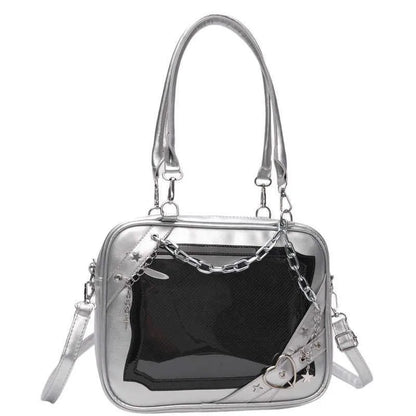 JIAERDI Sweet Cool Hot Girl Subculture Ita Bag Women Gothic Chain Crossbody Bag Ladies Large Capacity Black Shoulder Bags Y2K