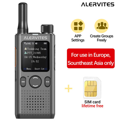 Baofeng AT1 POC Walkie Talkie Free Unlimited Data EU/US Worldwide Communication Phone Group Setting Portable 4G/5G Two Way Radio