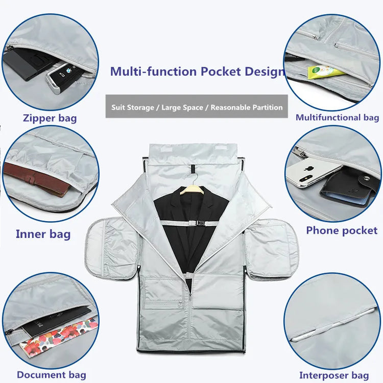OZUKO Garment Bag Multifunction Men Suit Storage Large Capacity Luggage Handbag Male Waterproof Travel Duffel Bag Shoes Pocket