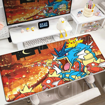 Gaming Anime P-Pokemons Gyarados Mousepad Large Non-slip Rubber Mouse Pad Gamer XXL 900x400mm Pc Keyboard Desk Mouse Mat Carpet