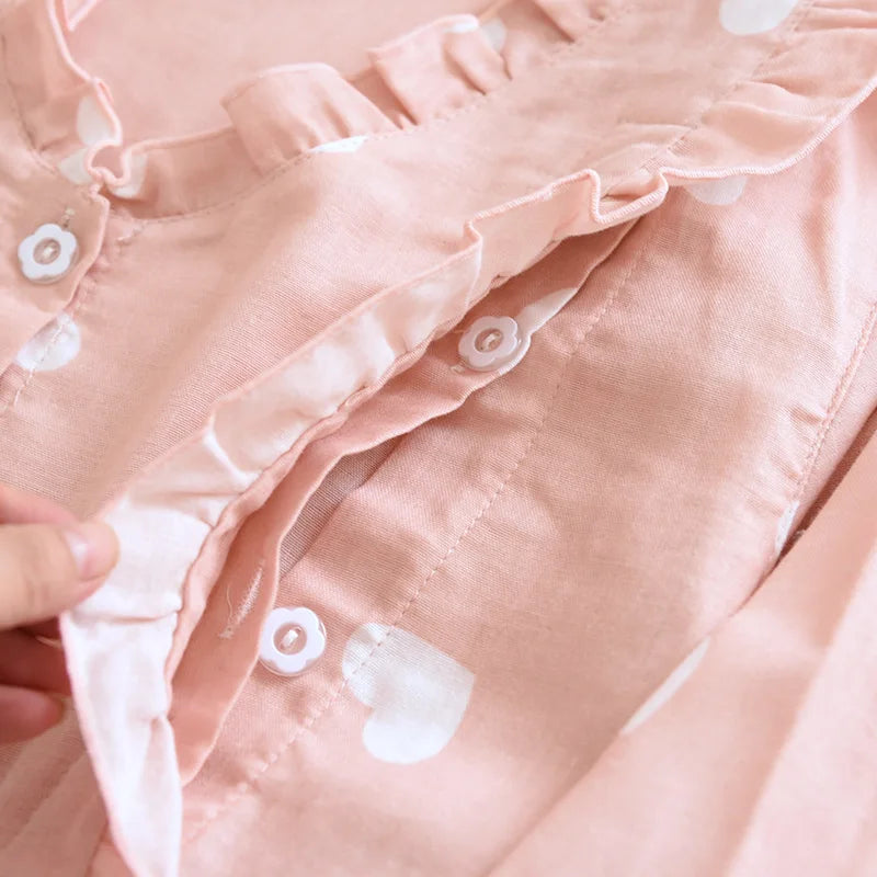 Pure cotton gauze Thin Japanese kimono Nursing pajamas Pregnant women's home clothing
