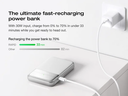 ECOFLOW Rapid Power Bank Wireless 5000mAh, Qi2 Certified Ultra-Fast Magnetic Portable Charger with Stand & Built-in USB-C Cables