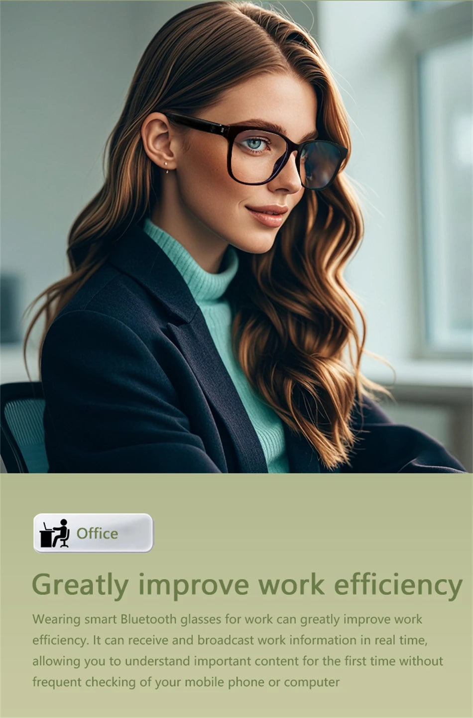 New Smart Glasses Intelligent Driving Navigation Wireless Music Play Outdoor Sunglasses Bluetooth Call Anti-blue Light Eyeglass