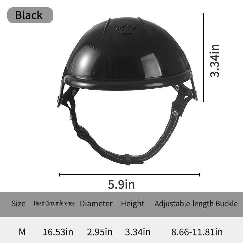 Dog Helmet and Dog Goggles for Small Dogs-Pet Motorcycle Helmet Hat with Ear Holes Adjustable Straps for Puppy Riding