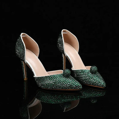 Ins Fashion Runway Show Luxury High Heel Color Hot Diamond Gradient Women'S Shoes Sandal Blingbling Wedding Shoes Dinner Pumps
