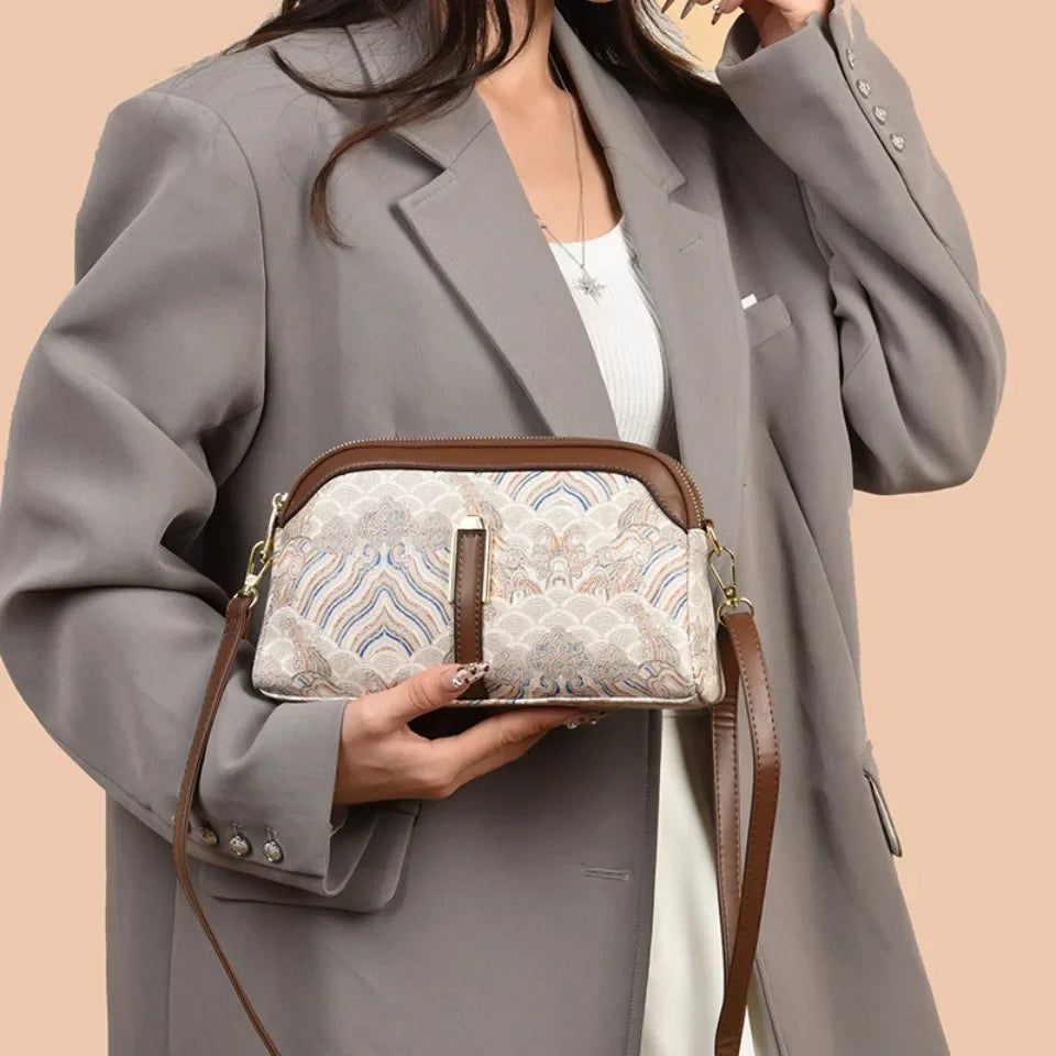 Luxury Designer Women's Shoulder Bag Fashion Print Purse Ladies High Quality Leather Crossbody Bag Messenger Commuter Sac A Main