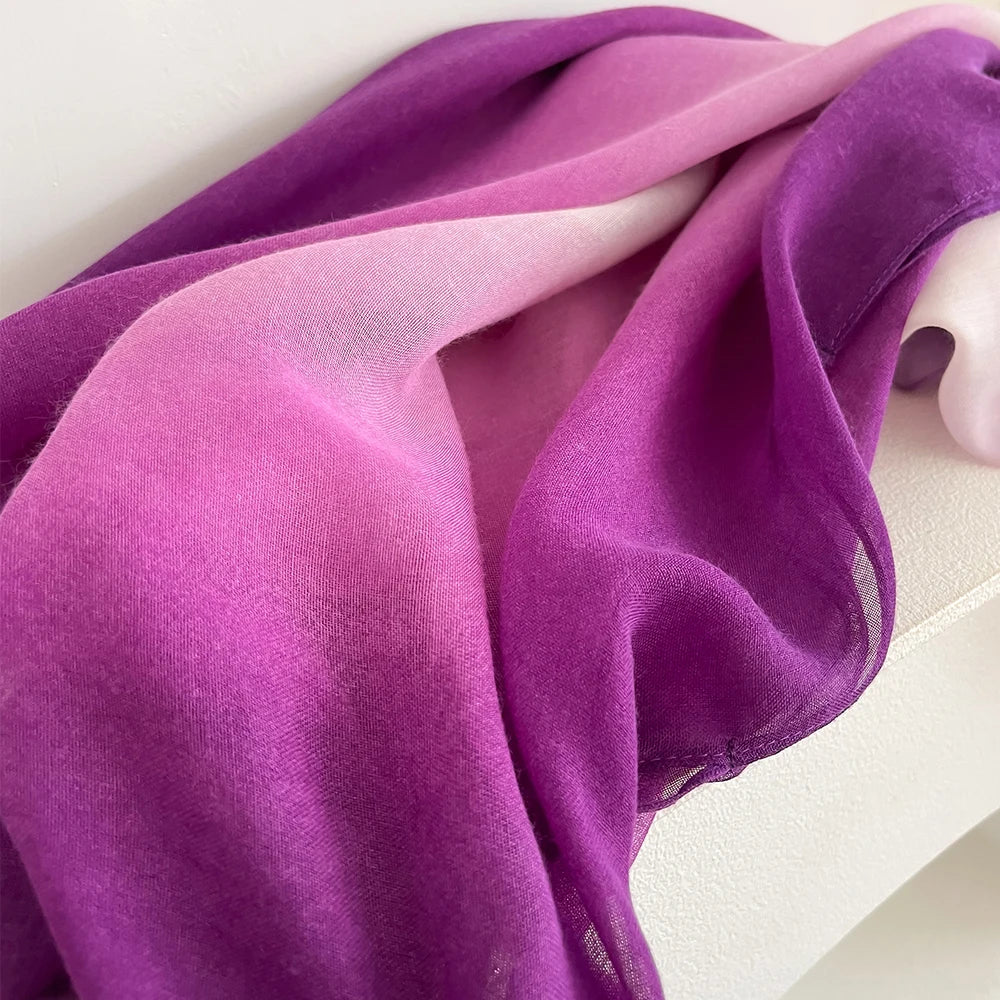 Spring and Summer Women Plain Colour Travel Ethnic Style Shawl Cotton Linen Feel Thin Type Sunscreen Beach Towel Split shawl