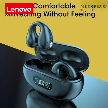 Lenovo Original Bone Conduction TWS Earbuds Ambie Sound Earcuffs Ear Earring Wireless Bluetooth Earphones Sport Headset