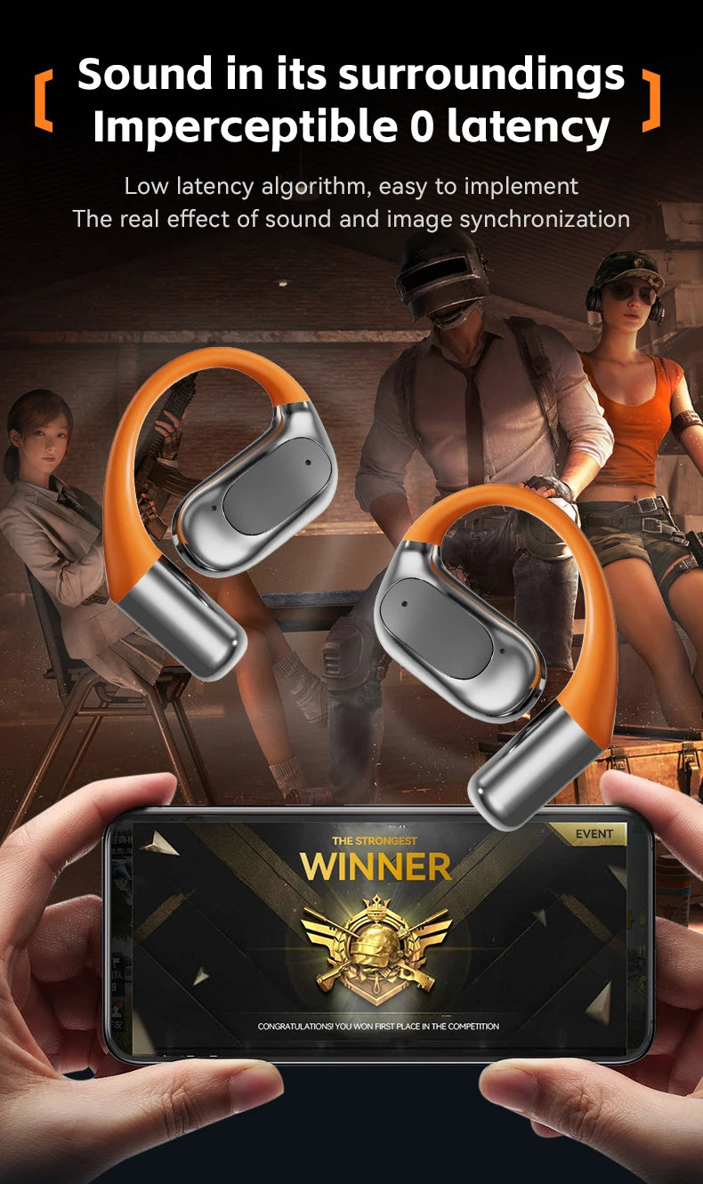 Tecsire OWS Bluetooth Earphones Earhook Wireless Earbuds Hifi Stereo Headset ENC Mic for Sports Audio Book
