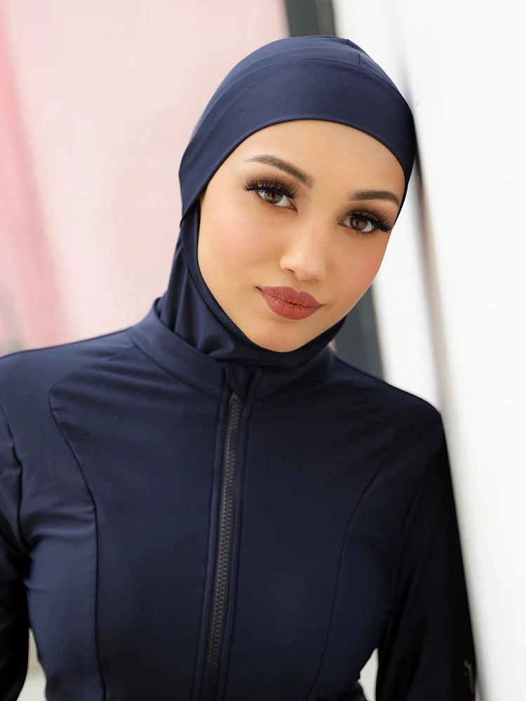 Muslim Plain Swim Bathing Hijab Women Summer Beach Instant Turban Cap,Quick Drying