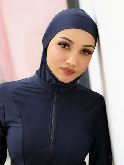 Muslim Plain Swim Bathing Hijab Women Summer Beach Instant Turban Cap,Quick Drying