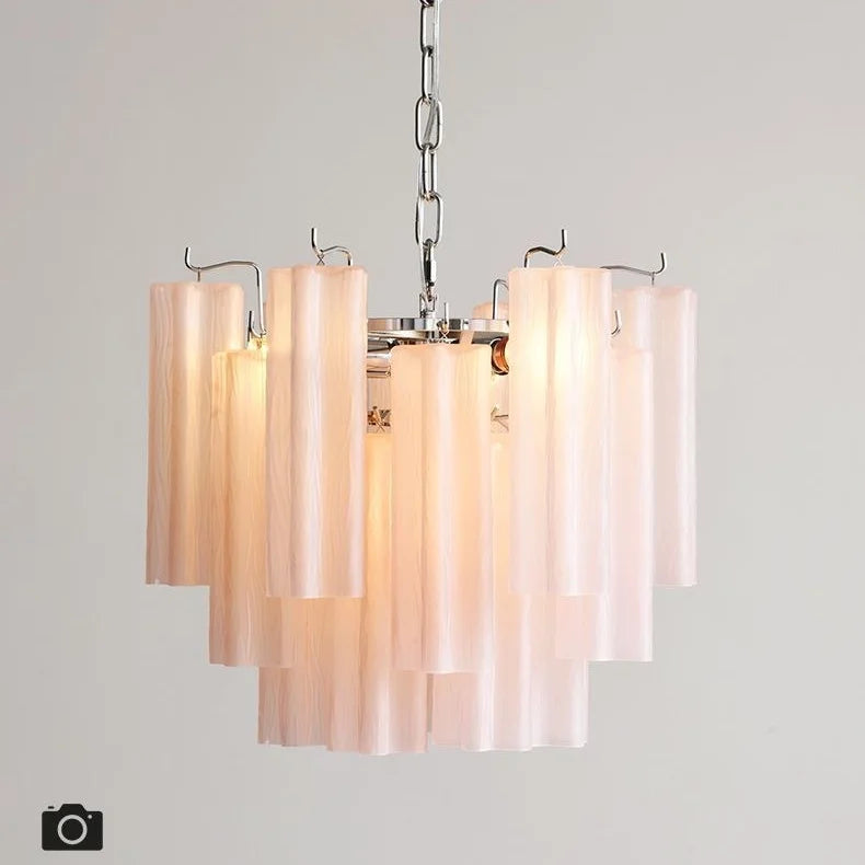 Designer Murano Ceiling Chandeliers Pink Colorful Glass LED Hanging Pendant Lights for Living Dining Room Bar Villa Art Lighting