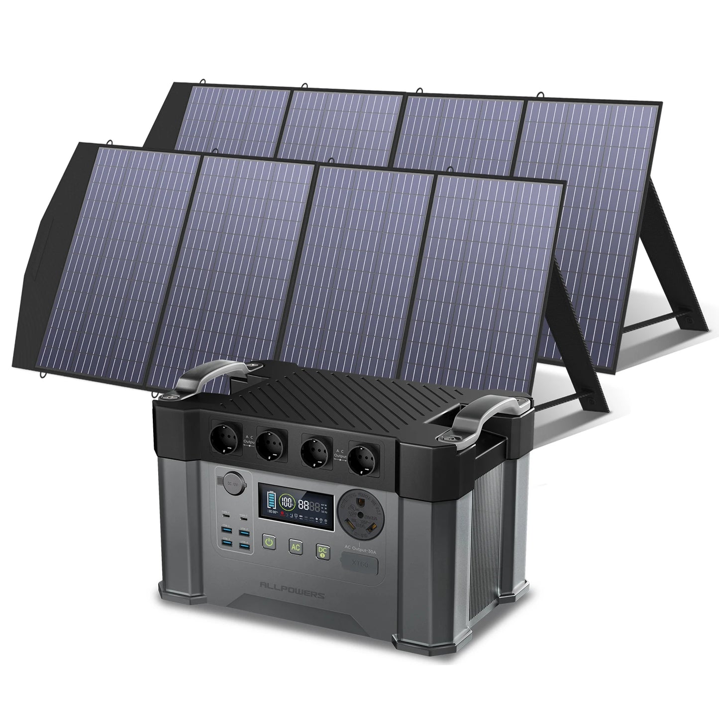 ALLPOWERS S2000 PRO Solar Generator 2400W Power Station & SP027 100W / SP033 200W Folable Solar Panels solar Charger for Camping