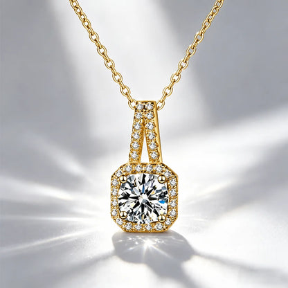 0.5ct-1.0ct VVS1 D Color Moissanite Necklace 925 Soild Sterling Sliver Chain with Certificate Fine Jewelry for Woman Jewelry