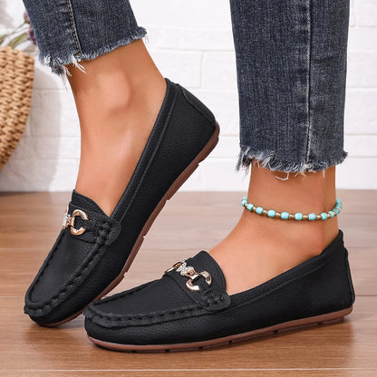 New Women's Casual Slip on Mary Jane Shoes Spring Autumn Fashion Round Toe Solid Soft Sole Flat Loafers Zapatos De Mujer luxury