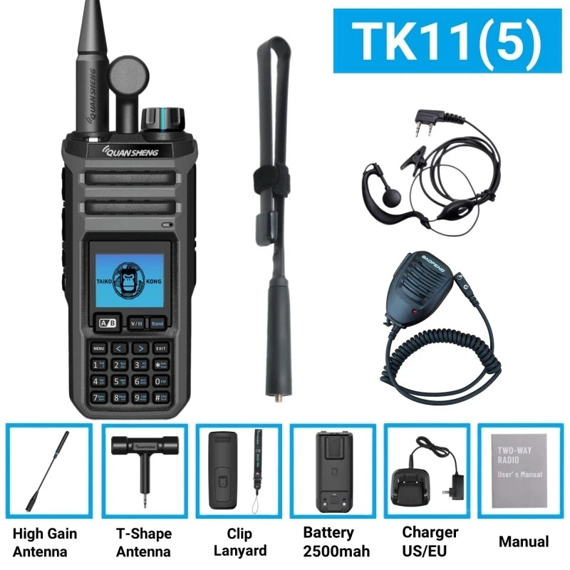 Quansheng Original Tk11 (5)  27 Mhz Walkie Talkie Handheld 10W Frequency Wireless Am Fm Ham