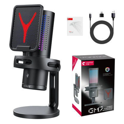 Computer Professional Gaming Condenser Microphone Karaoke Mic PC Laptop USB Wired Live Streaming Podcast Studio Mike Kit Gamer