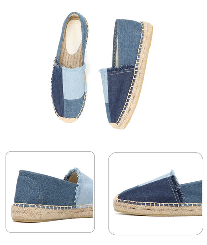 Espadrilles Women's Shoes Luxury Denim PATCHWORK  Flat Platform  Stylish and Trendy Footwear for Fashion-Forward Females
