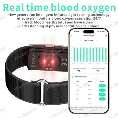2026 Health Smart Bracelet Heart Rate Blood Oxygen Monitor Pedometer Sport Fitness Electronic Bracelet Men Women Smartwatch Hw12