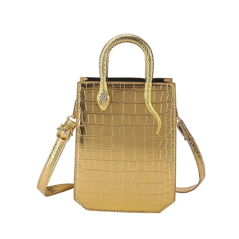 Stone Patterned Handbag for Women Glossy Purse and Handbags Crossbody Bags for Women Tote Bag PU Designer Bag Сумка Женская 2024