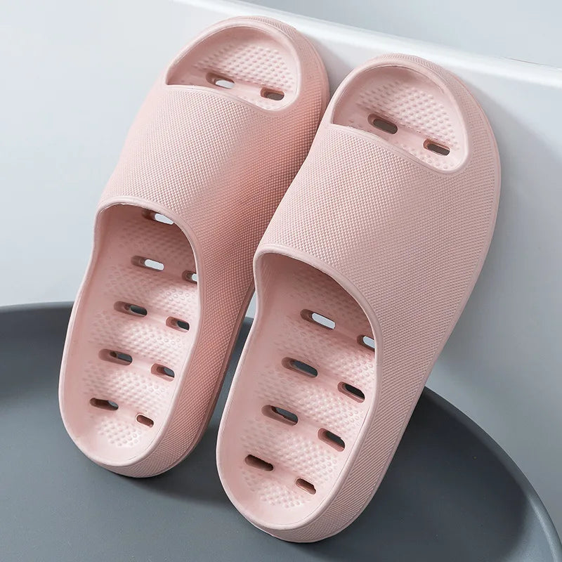 Men's Bathroom Bathing Slippers Women's New Summer Indoor Home Eva Anti-Slip Anti-Odor Couple Shower Leakage Quick-Drying Slippers for Women