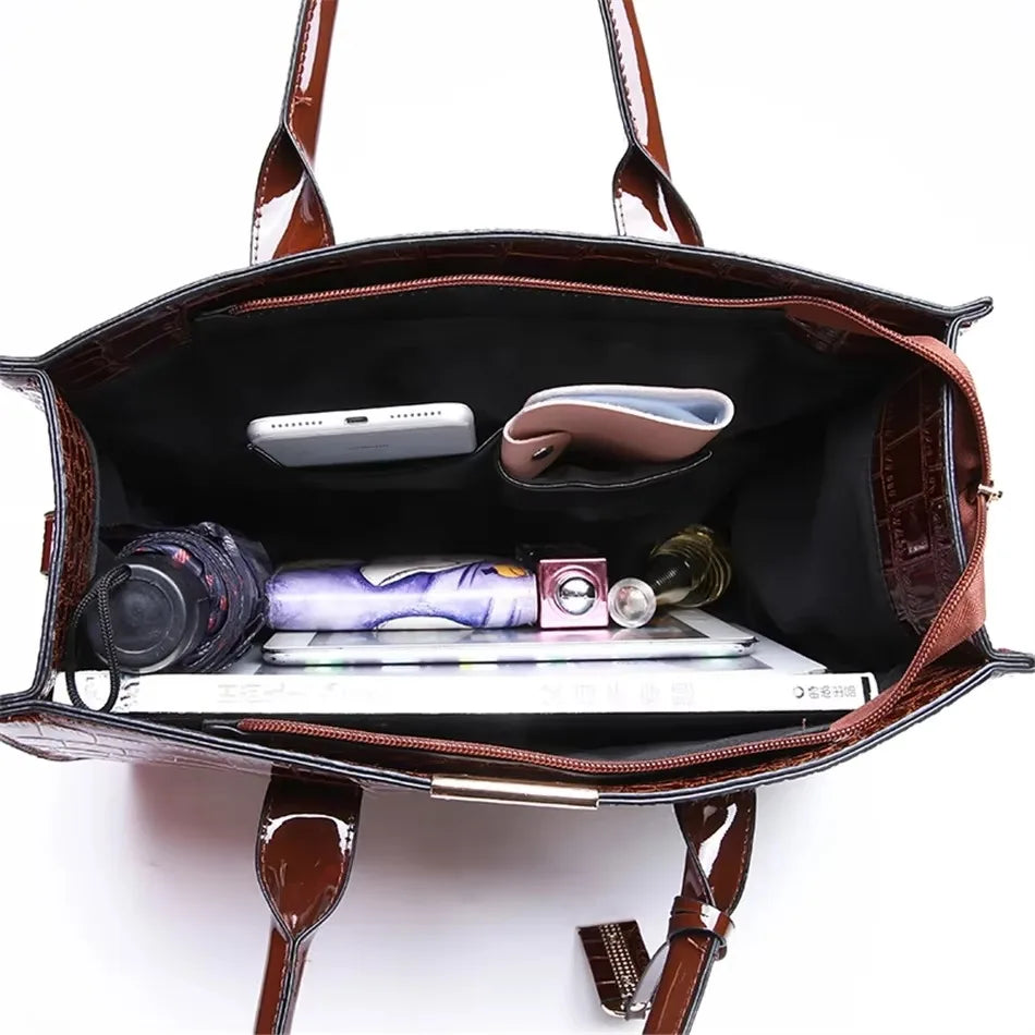 Genuine Soft Pu Leather Handbags for Women Vintage Shoulder Tote Bag Luxury Designer Ladies Large Capacity Purse Bags Sac A Main