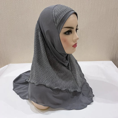 H076 Adults or big girls medium size 70*60cm pray hijab muslim hijab scarf islamic headscarf hat amira pull on headwrap