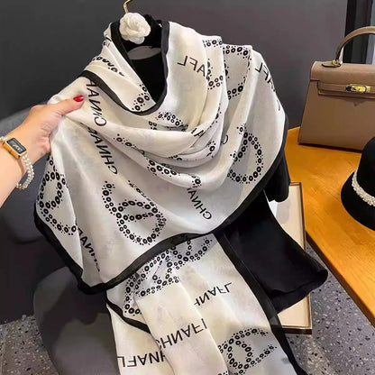 Chunqiu Retro Cotton and Linen Scarf for Women, New Summer UV Protection Shawl, Long-Length Ethnic Style, Versatile for Travel a