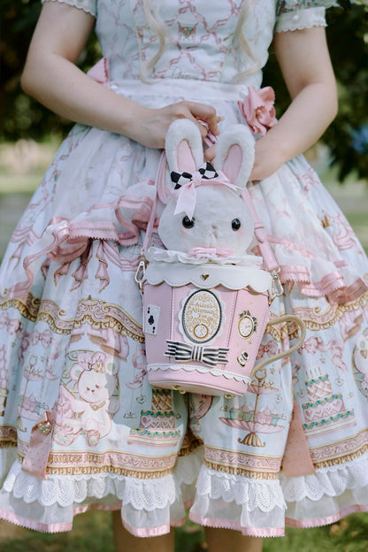 Japanese Original Lolita Cartoon Cute Rabbit Plush Shoulder Bag Sweet Kawaii Jk Uniform Oblique Span Bag